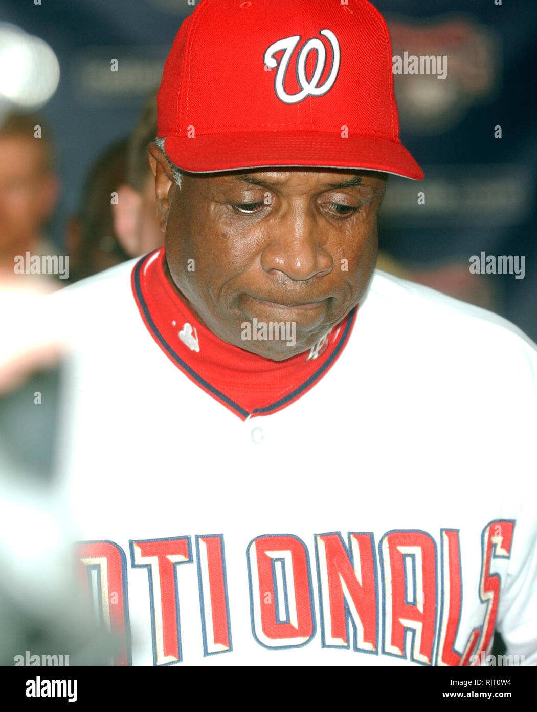 September 30, 2006 - Washington, District of Columbia, U.S. - Washington, D.C. - September 30, 2006 -- Frank Robinson departs the press conference announcing he will not return as manager of the Washington Nationals in 2007 at RFK Stadium in Washington, D.C. on September 30, 2006. (Credit Image: © Ron Sachs/CNP via ZUMA Wire) Stock Photo