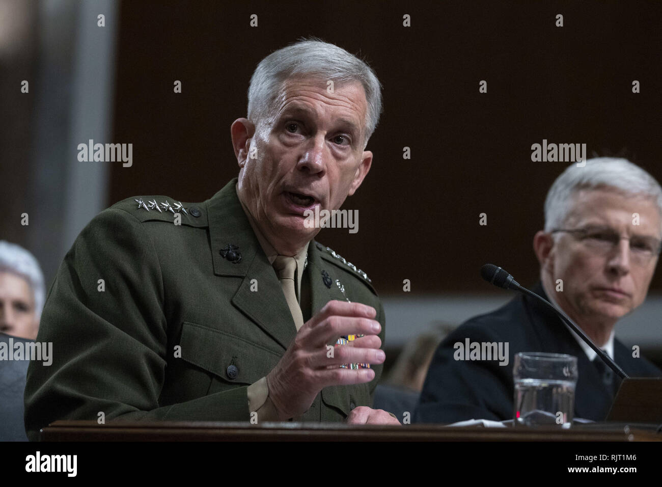 Washington, District of Columbia, USA. 7th Feb, 2019. General Thomas D. Waldhauser, Commander, United States Africa Command testifies before the Senate Armed Services Committee on Capitol Hill in Washington, DC on February 7, 2019. Credit: Alex Edelman/CNP Credit: Alex Edelman/CNP/ZUMA Wire/Alamy Live News Stock Photo