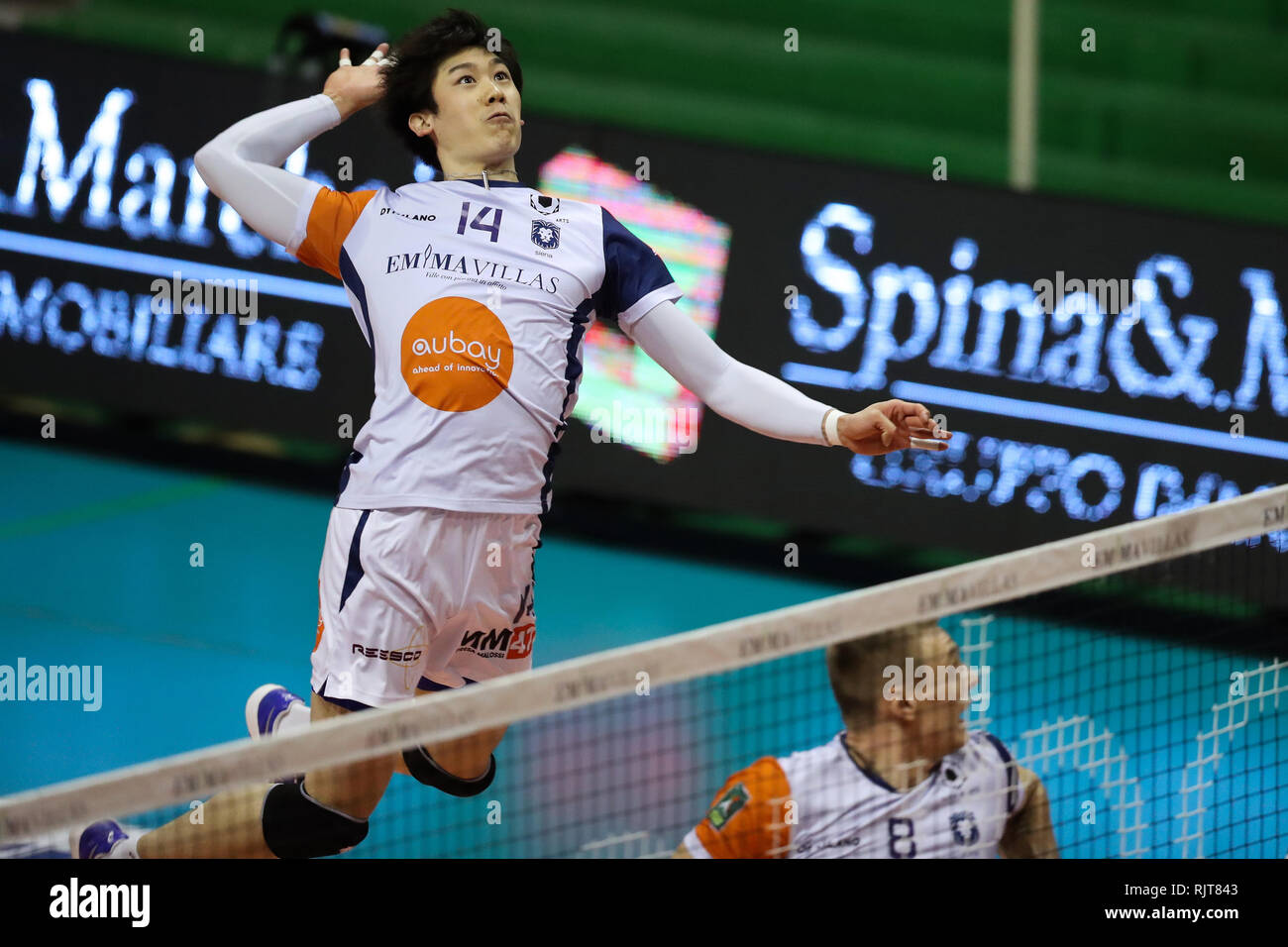 Yuki Ishikawa of Siena during the Italian Men's Volleyball League Serie