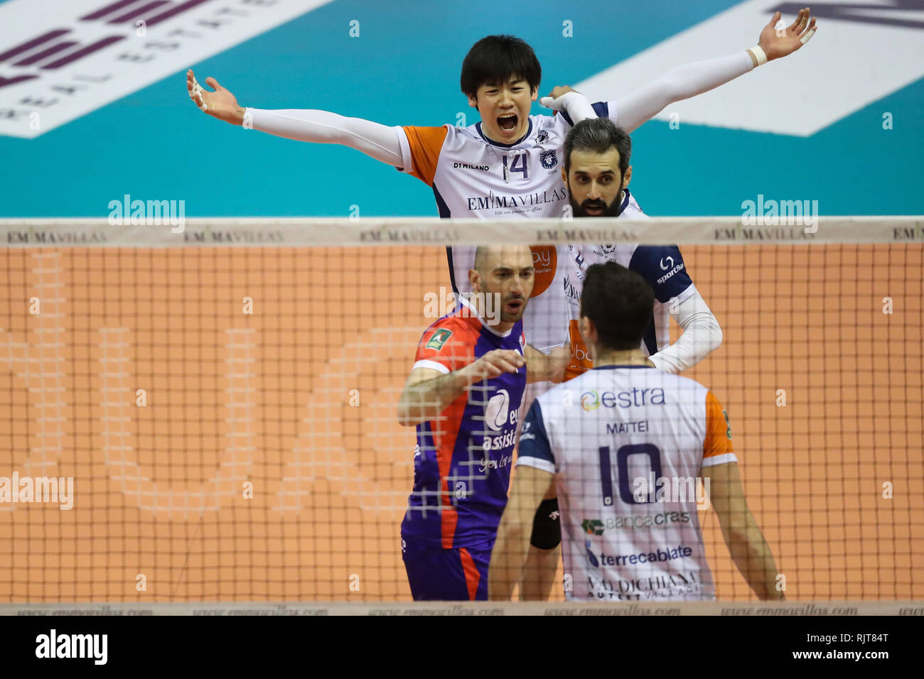 Yuki Ishikawa of Siena during the Italian Men's Volleyball League Serie
