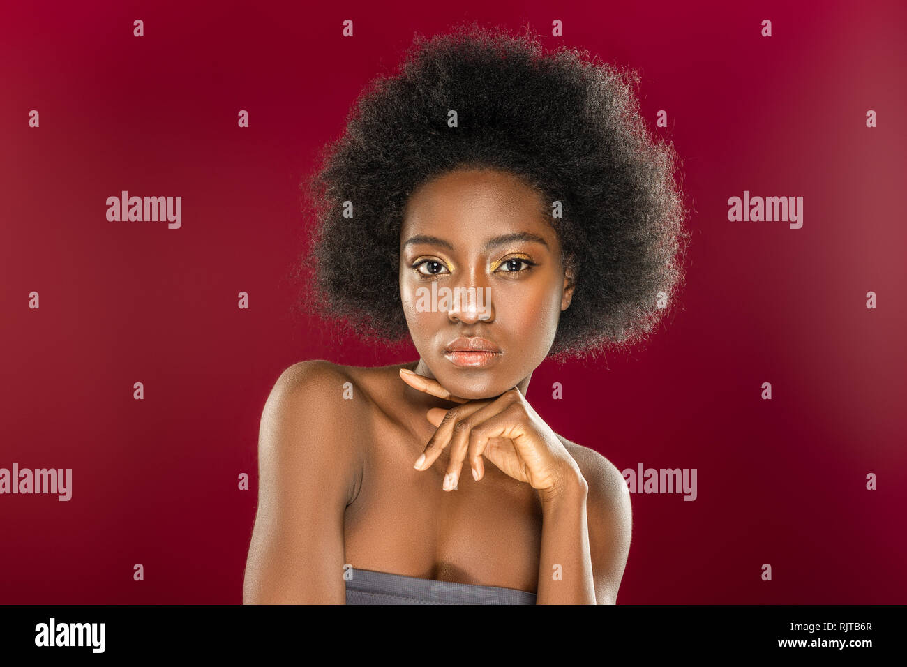 Portrait of a serious afro American woman Stock Photo - Alamy