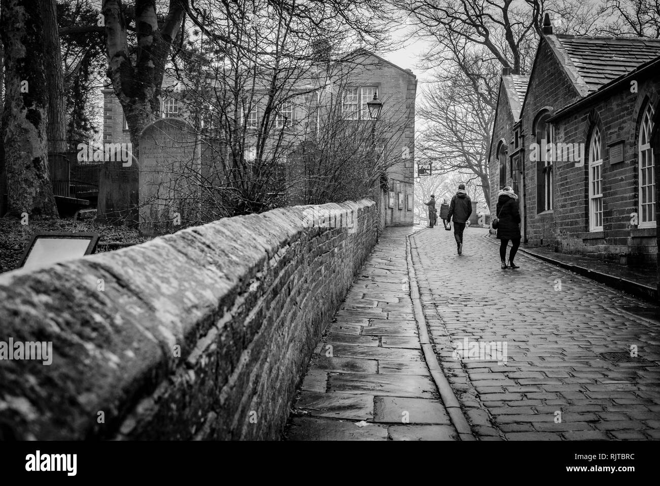 Church Street in the village of Haworth, near Keighley and Bradford