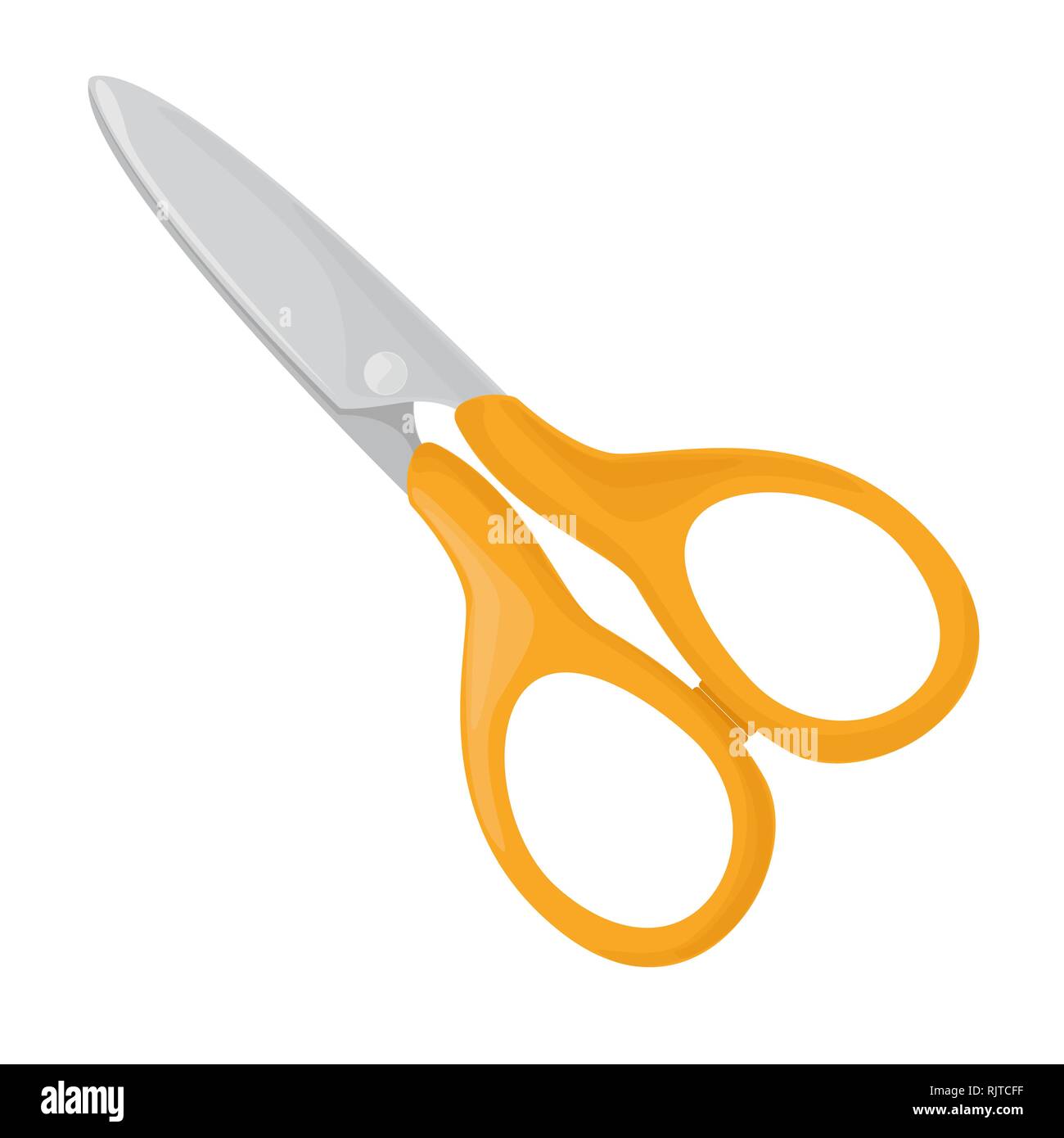 https://c8.alamy.com/comp/RJTCFF/scissors-with-orange-handle-in-cartoon-style-vector-illustration-RJTCFF.jpg