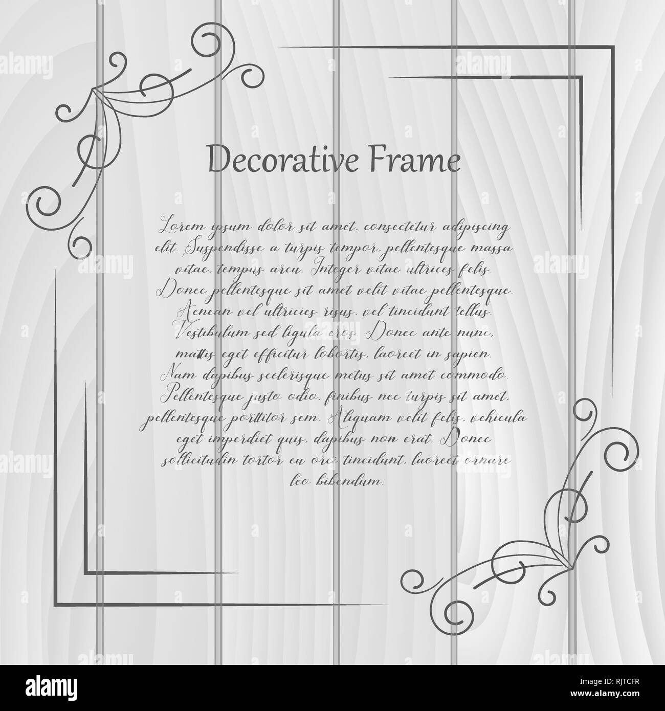 Vintage frame on wooden background. Vector illustration Stock Vector ...