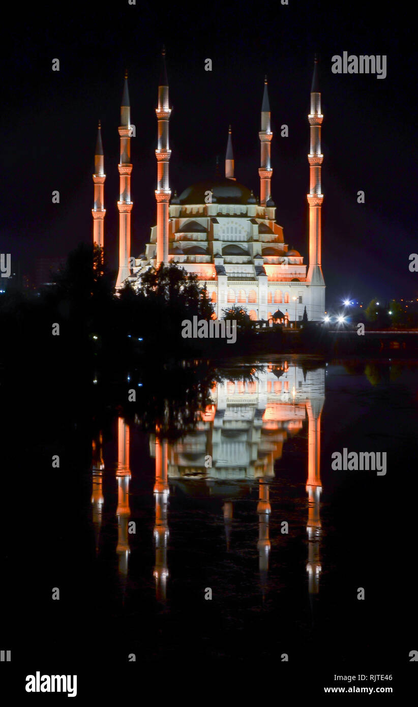 City of Adana, Turkey. Sabanci Central Mosque in Adana with Seyhan