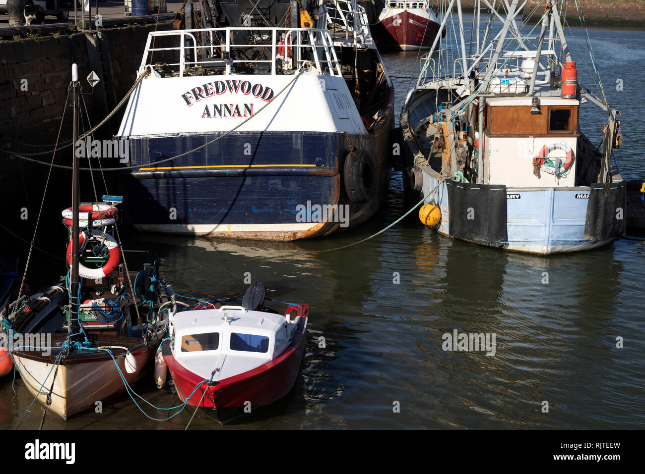 Fishing boats in maryport harbour hi-res stock photography and images ...