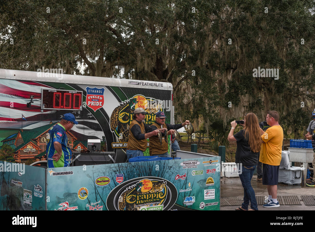 Crappie Fishing Tournament Weigh-in located at the Ed Stone Park Boat Ramp in Volusia County, Florida Stock Photo