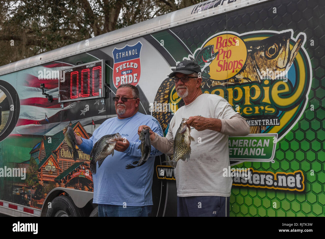 Crappie Fishing Tournament Weigh-in located at the Ed Stone Park Boat Ramp in Volusia County, Florida Stock Photo