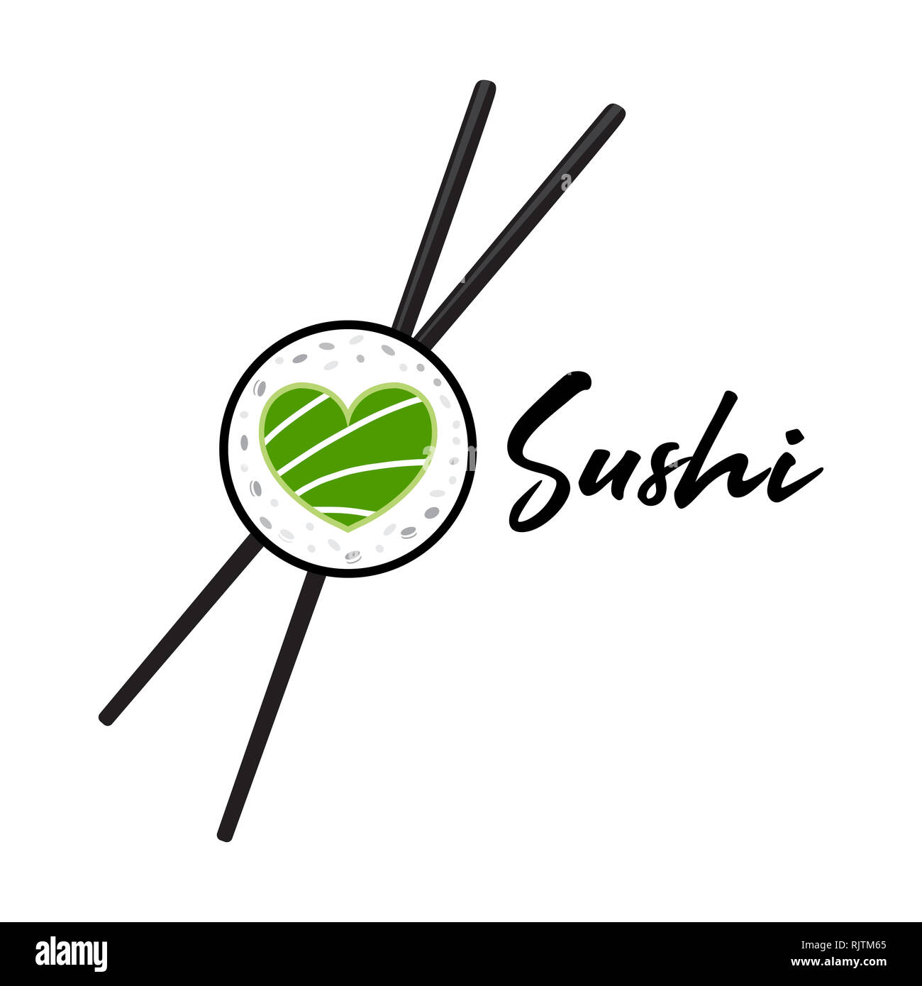 Logo sushi restaurant japanese with chopstick Stock Photo Alamy