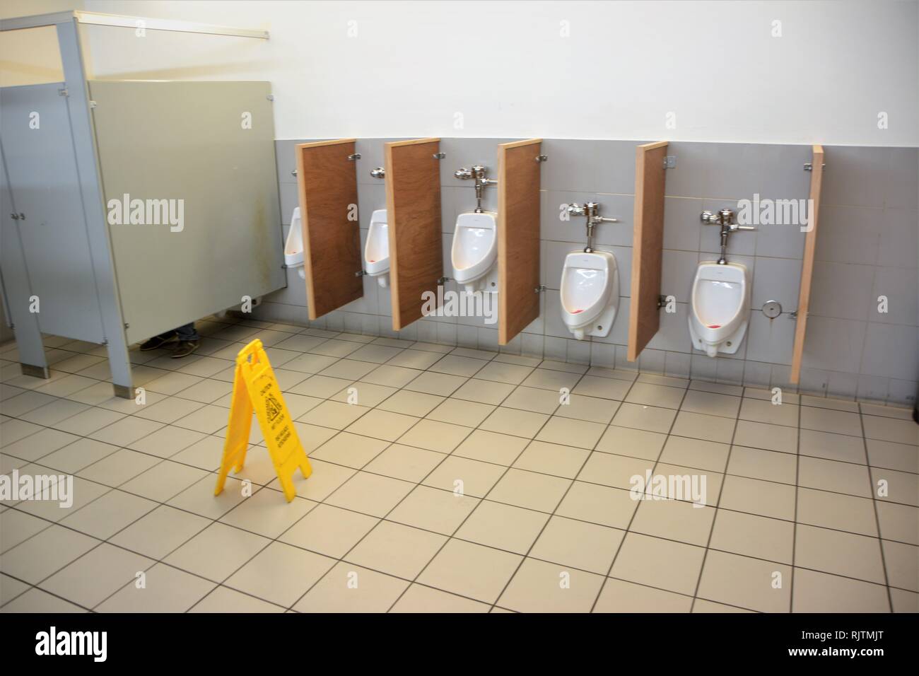 Public bathrooms restroom which need special cleaning during the