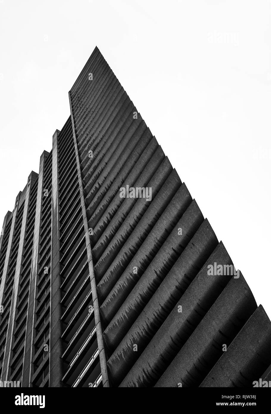 The Barbican Social Housing Tower, Brutalist Concrete 1960's British Architecture Stock Photo