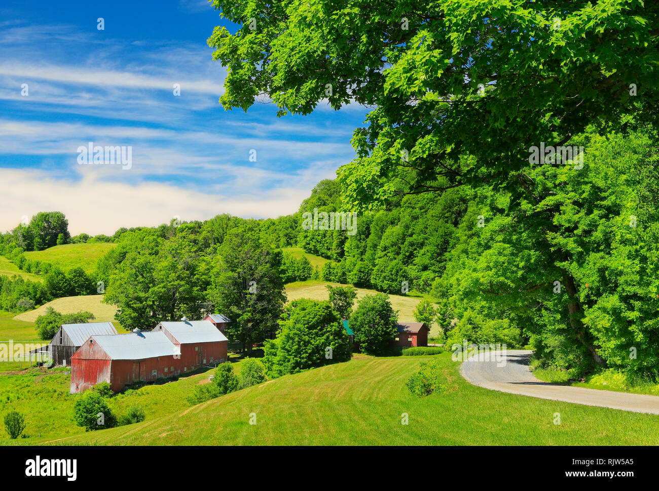 Jenne Farm In Spring, South Woodstock, Vermont, USA Stock Photo