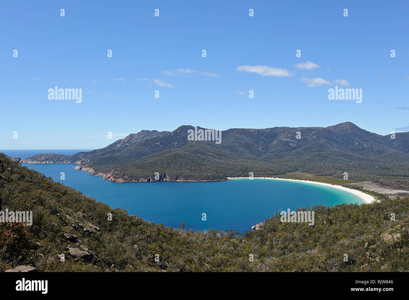 Wineglass Bay lookout, Tasmania, Australia Stock Photo Alamy