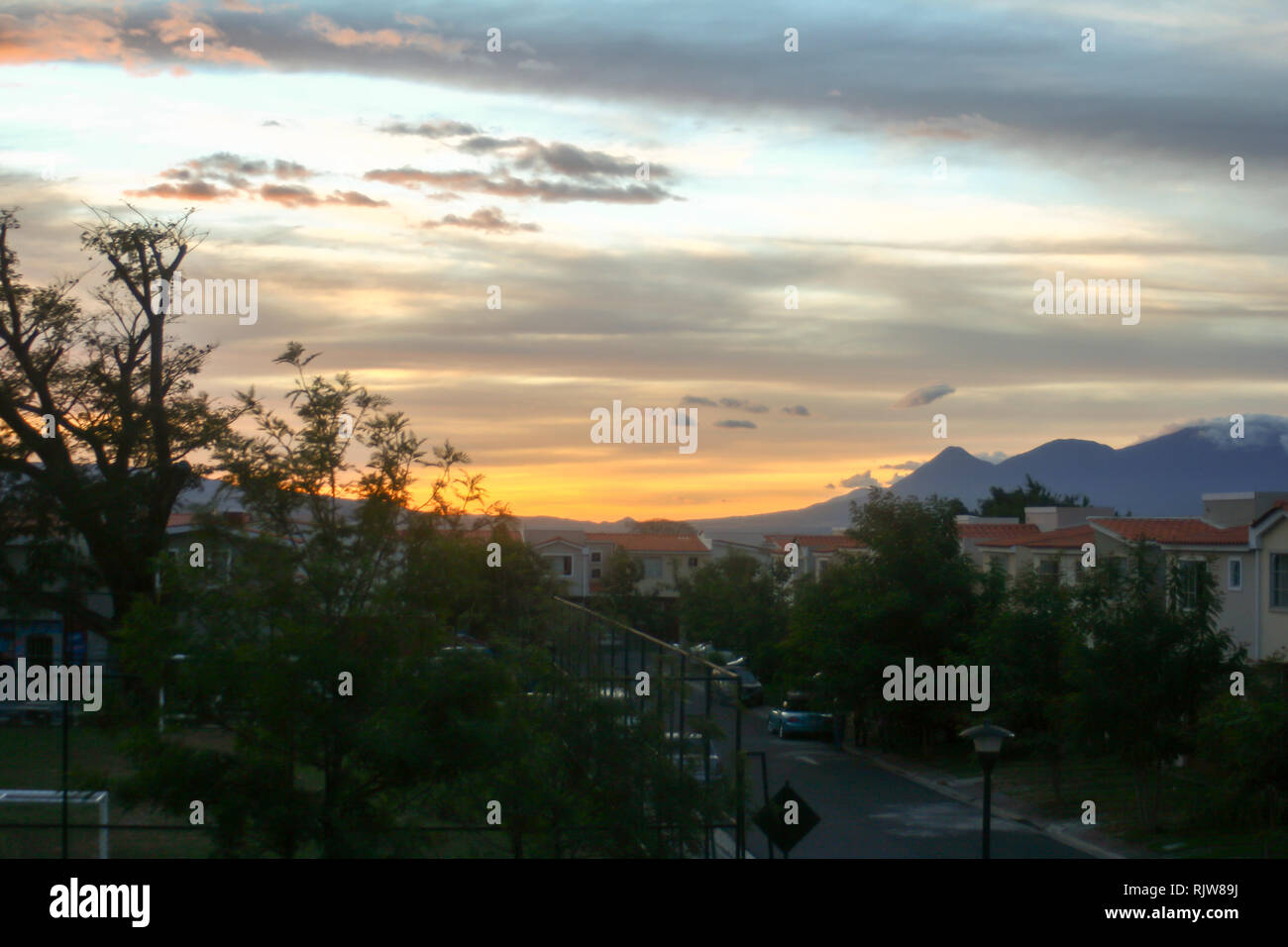 Sunset in Lourdes, El Salvador Stock Photo Alamy