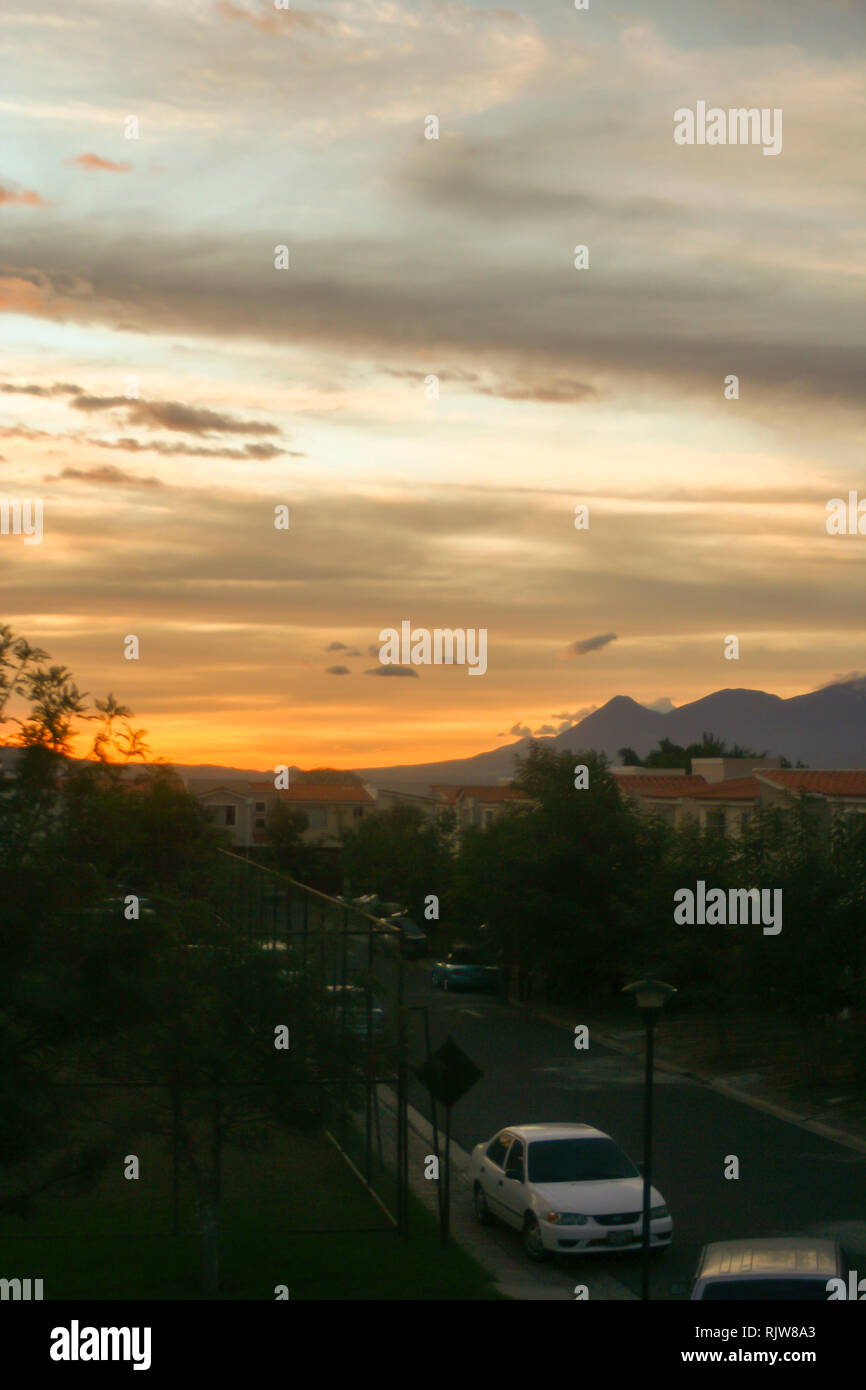 Sunset in Lourdes, El Salvador Stock Photo Alamy