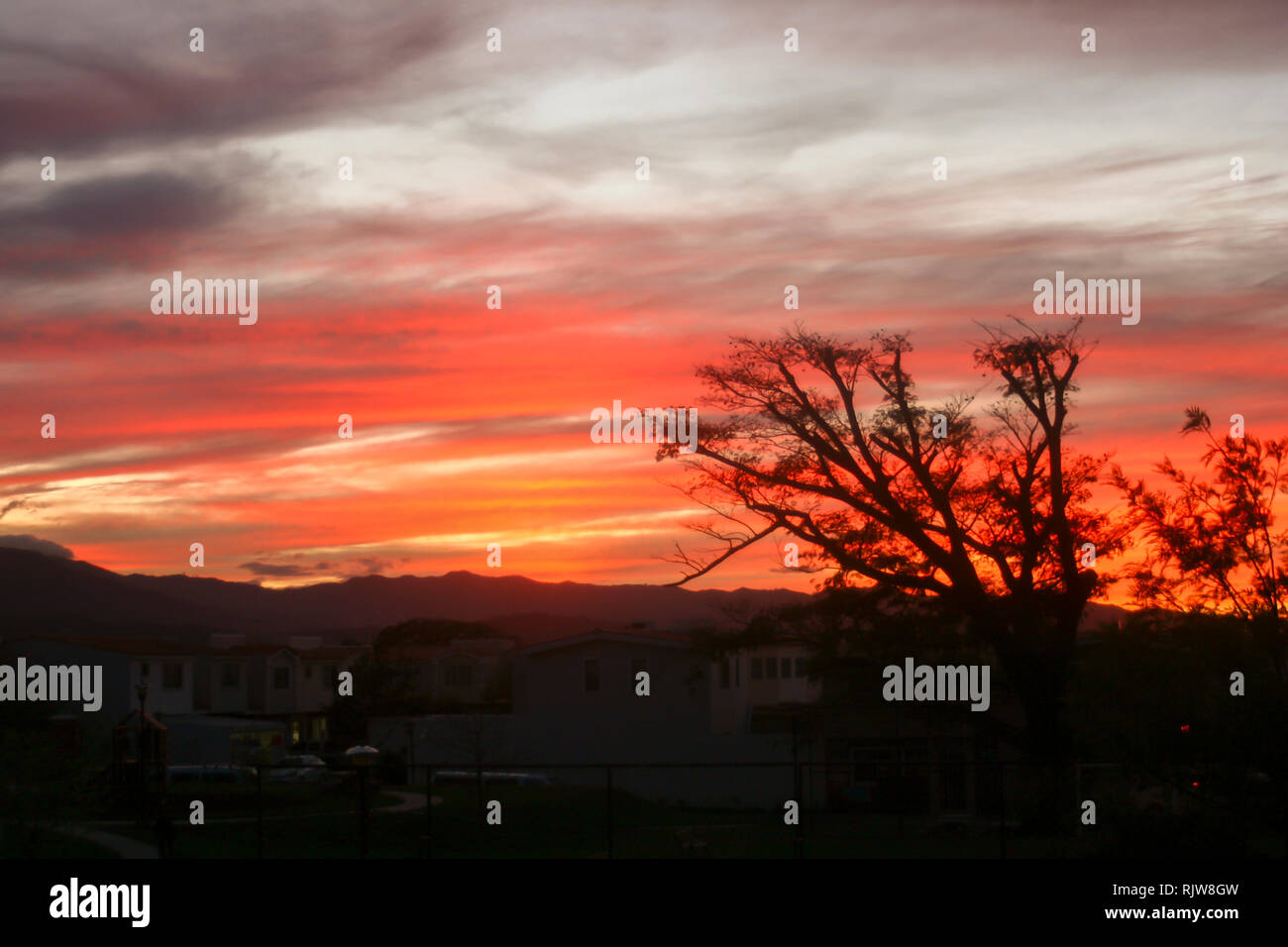 Sunset in Lourdes, El Salvador Stock Photo Alamy
