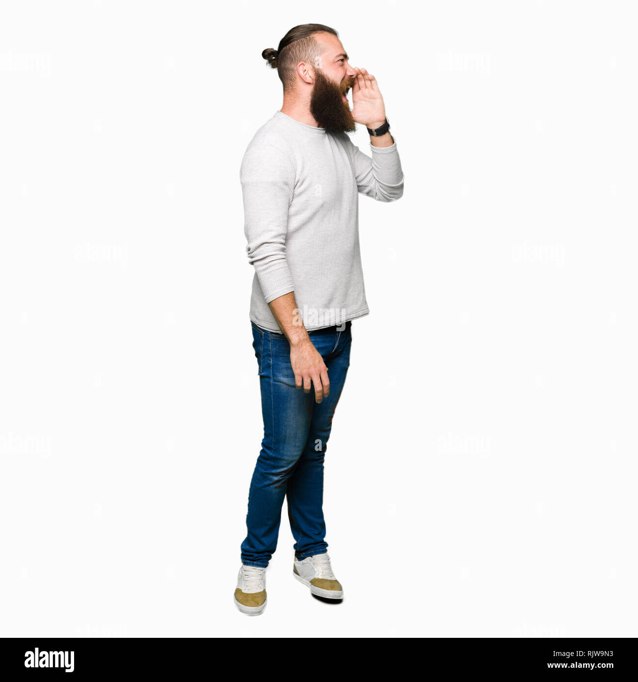 Long blond hair man shouting hi-res stock photography and images - Alamy