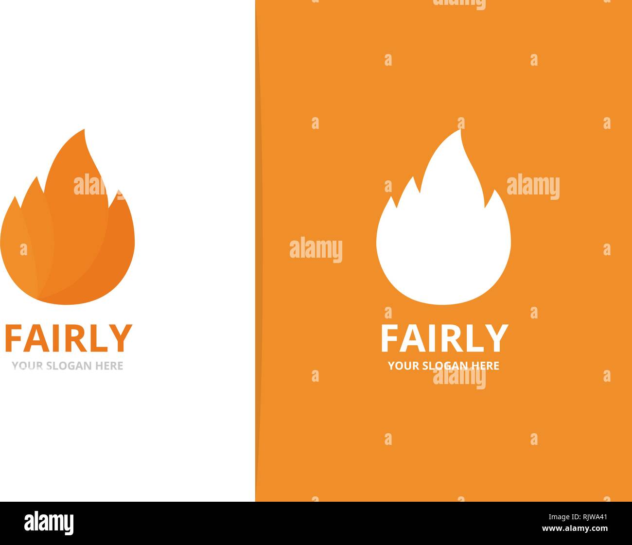 Fire logo combination. Unique torch logotype design template. Stock Vector