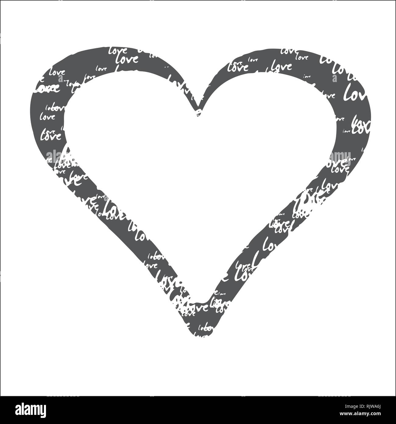 vector illustration of heart for romantic design Stock Vector Image ...