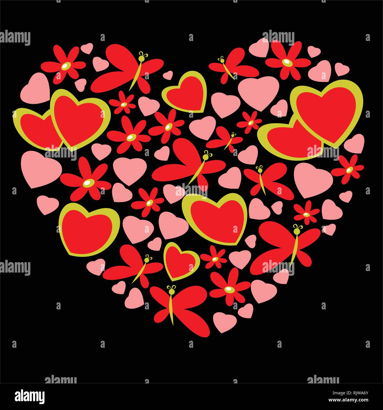 vector illustration of heart for romantic design Stock Vector Image ...