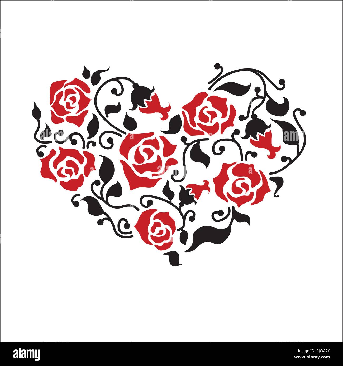 vector illustration of heart for romantic design Stock Vector Image ...