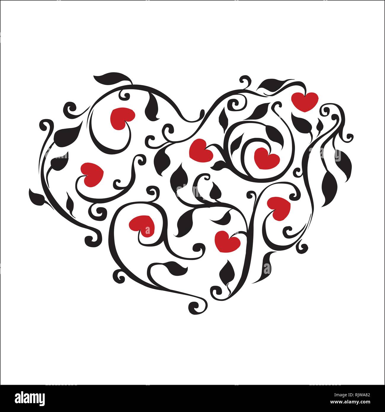 vector illustration of heart for romantic design Stock Vector Image ...