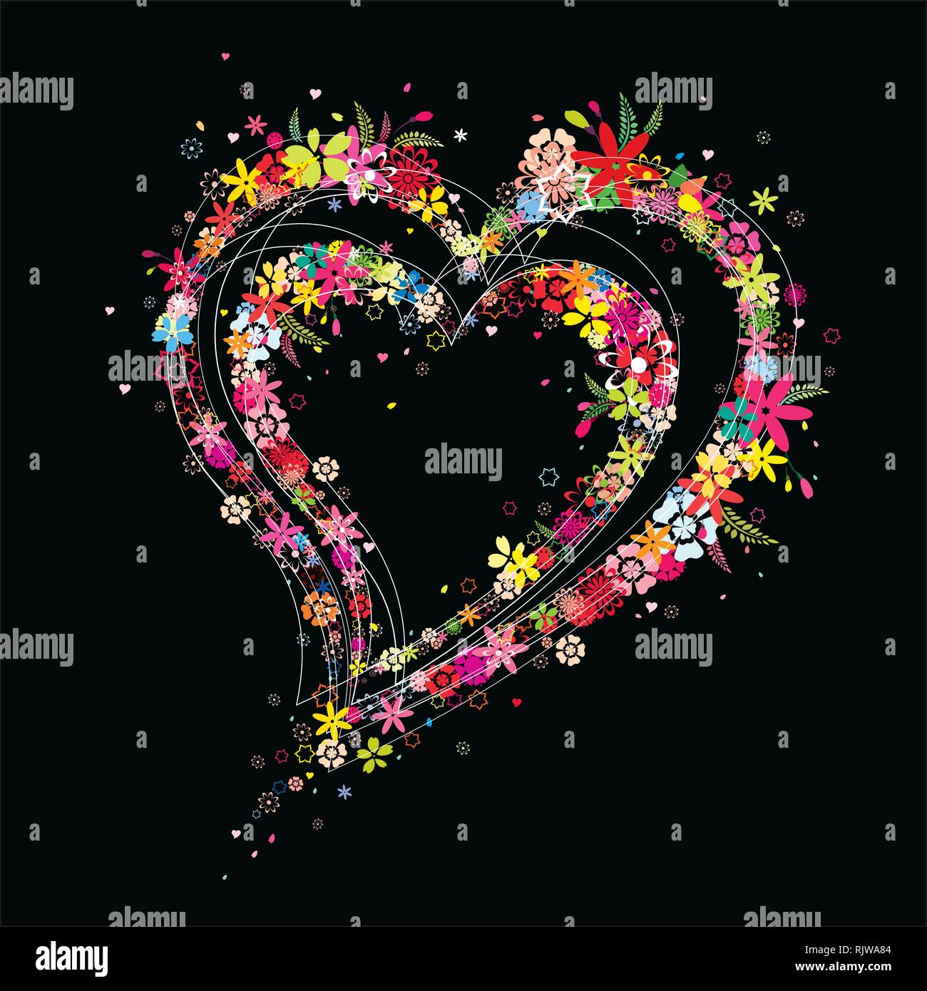 vector illustration of heart for romantic design Stock Vector Image ...