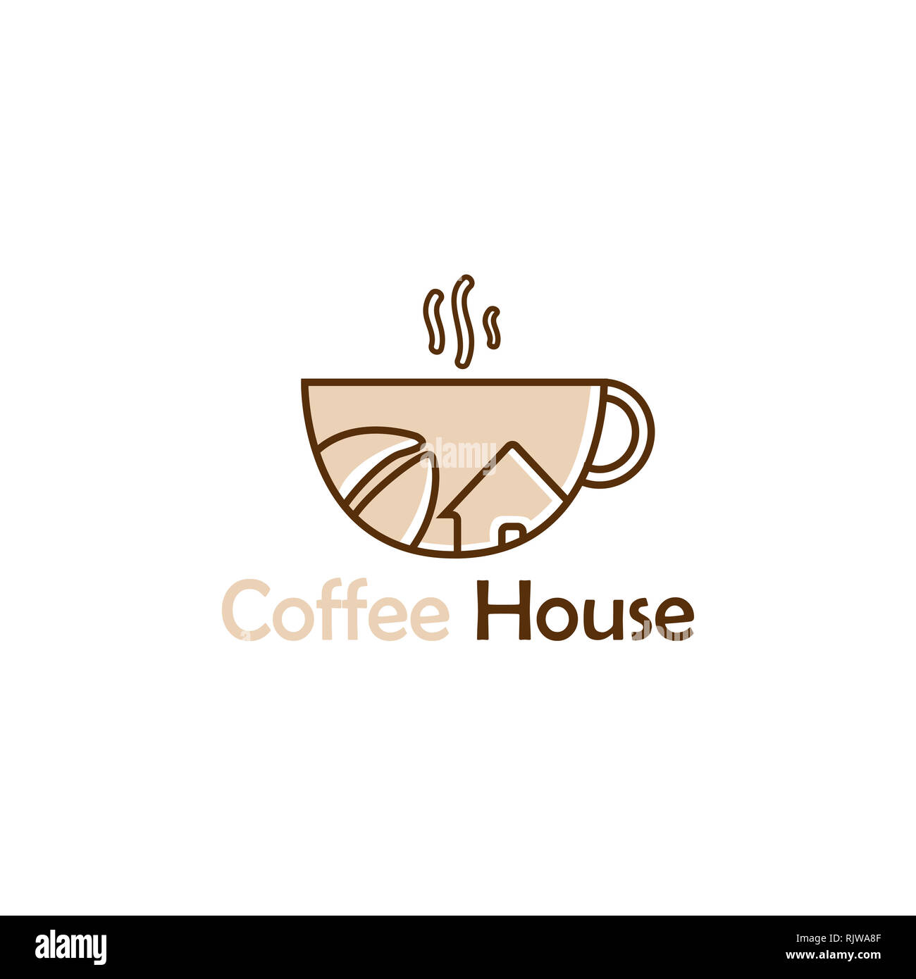 Logo Coffee House Shop Cup Seed Original Taste Stock Photo Alamy