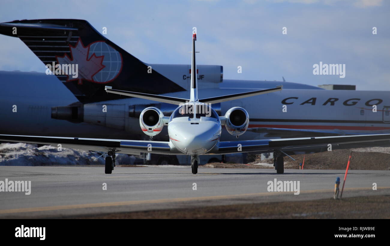 Cessna 550 C-FLZA by Government of Canada at the YOW, Ottawa International Airport, Canada, February 01, 2016 Stock Photo