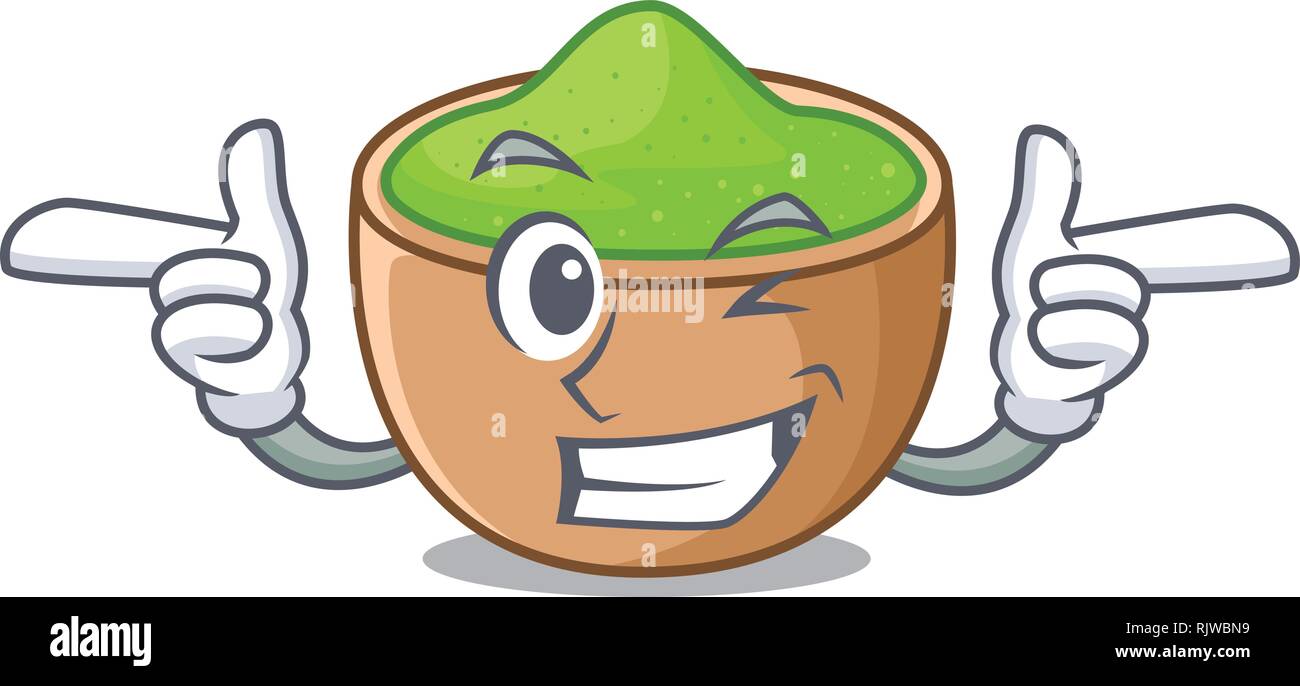 Wink matcha powder in the cartoon shape Stock Vector Image & Art - Alamy