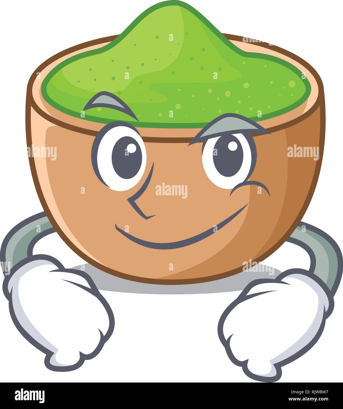 Smirking matcha powder in the cartoon shape Stock Vector Image & Art ...