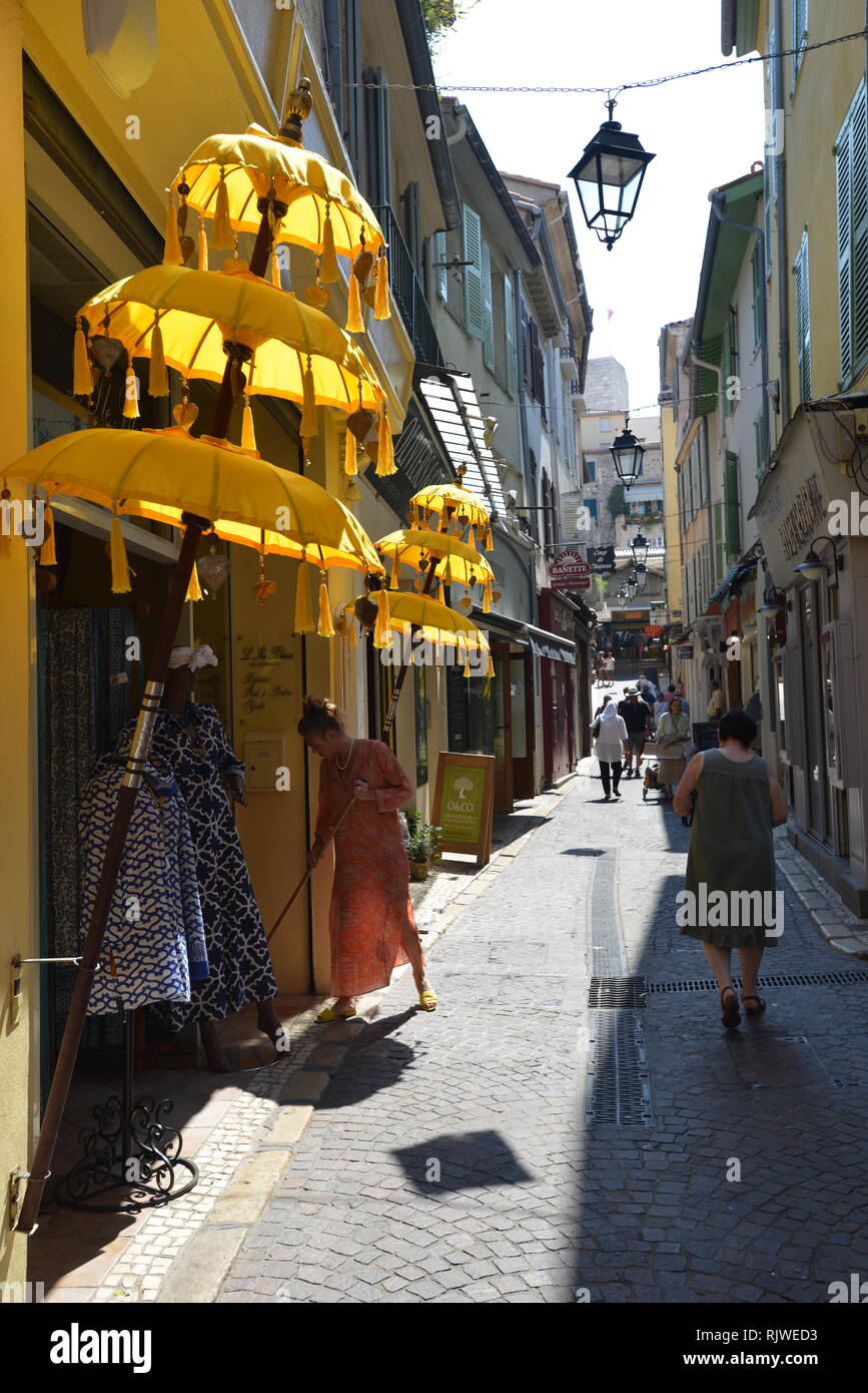 Parasols Antibes South of France Stock Photo