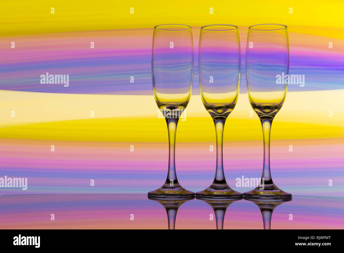 Two Champagne Glasses Toasting Painting by Ikon Images - Fine Art