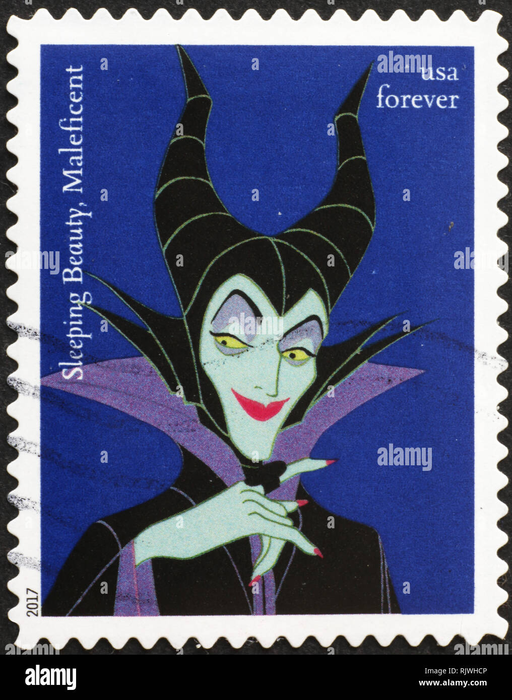 Witch Maleficent from Sleeping Beauty on american stamp Stock Photo - Alamy, image size:1016x1390