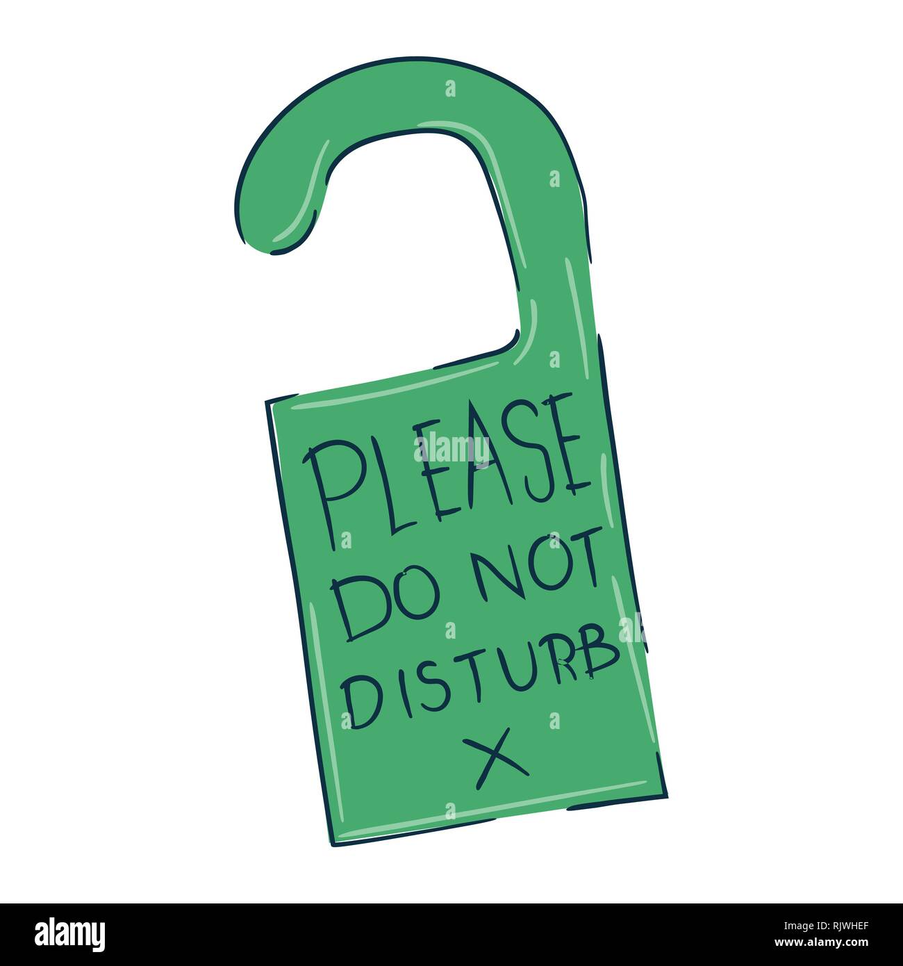 Please do not disturb sign, isolated on white background for travel, hotel and resort concept, hand drawn style. Vector Illustration Stock Vector