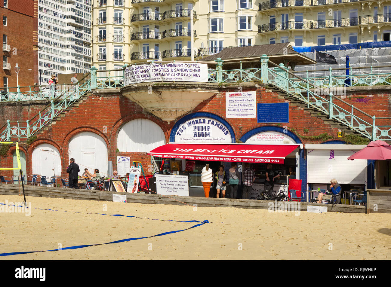 The Pump Room on the seafront promenade at Hove, Brighton, East Sussex,  England Stock Photo - Alamy