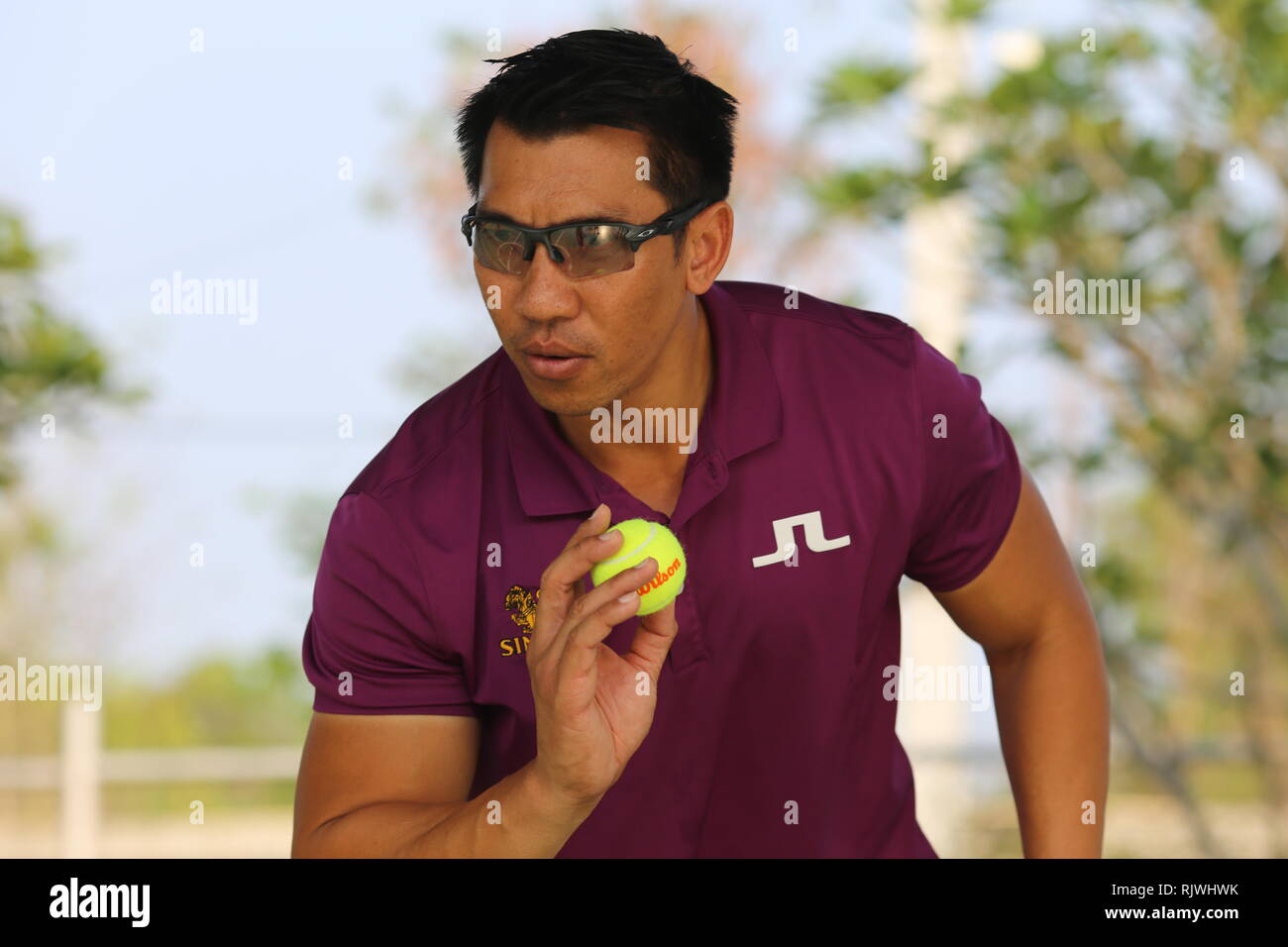 Internationally renowned Thai former tennis champion Paradorn Srichaphan coaches young students