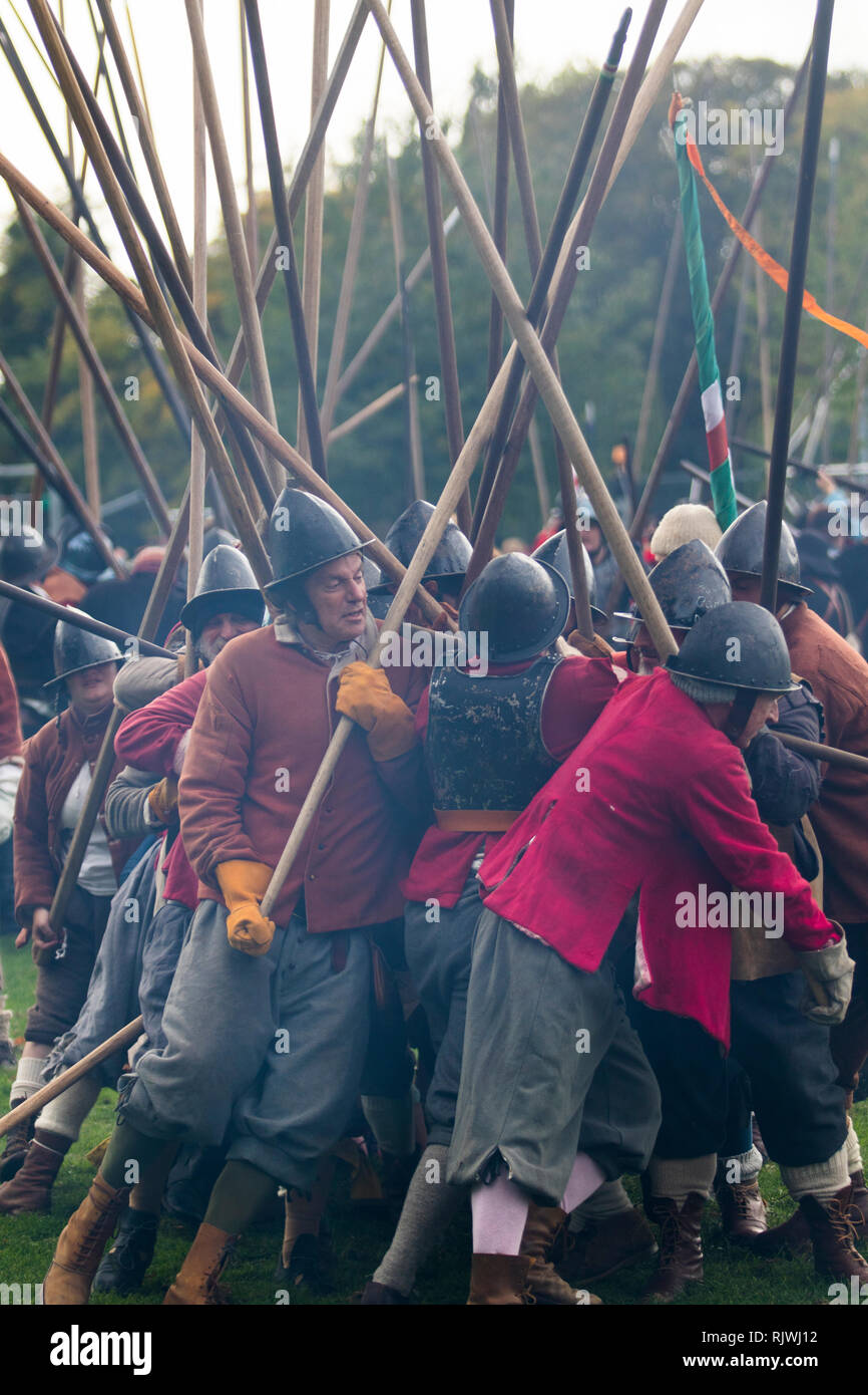 Historical re-enactment of English Civil War in Gloucester Summer 2018 Stock Photo