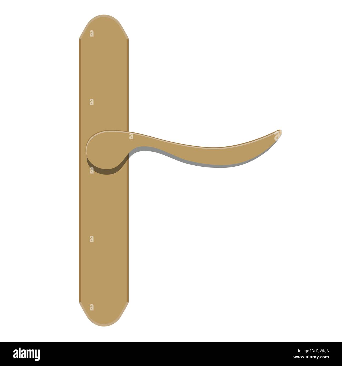 Vector illustration realistic metal door handle isolated on white