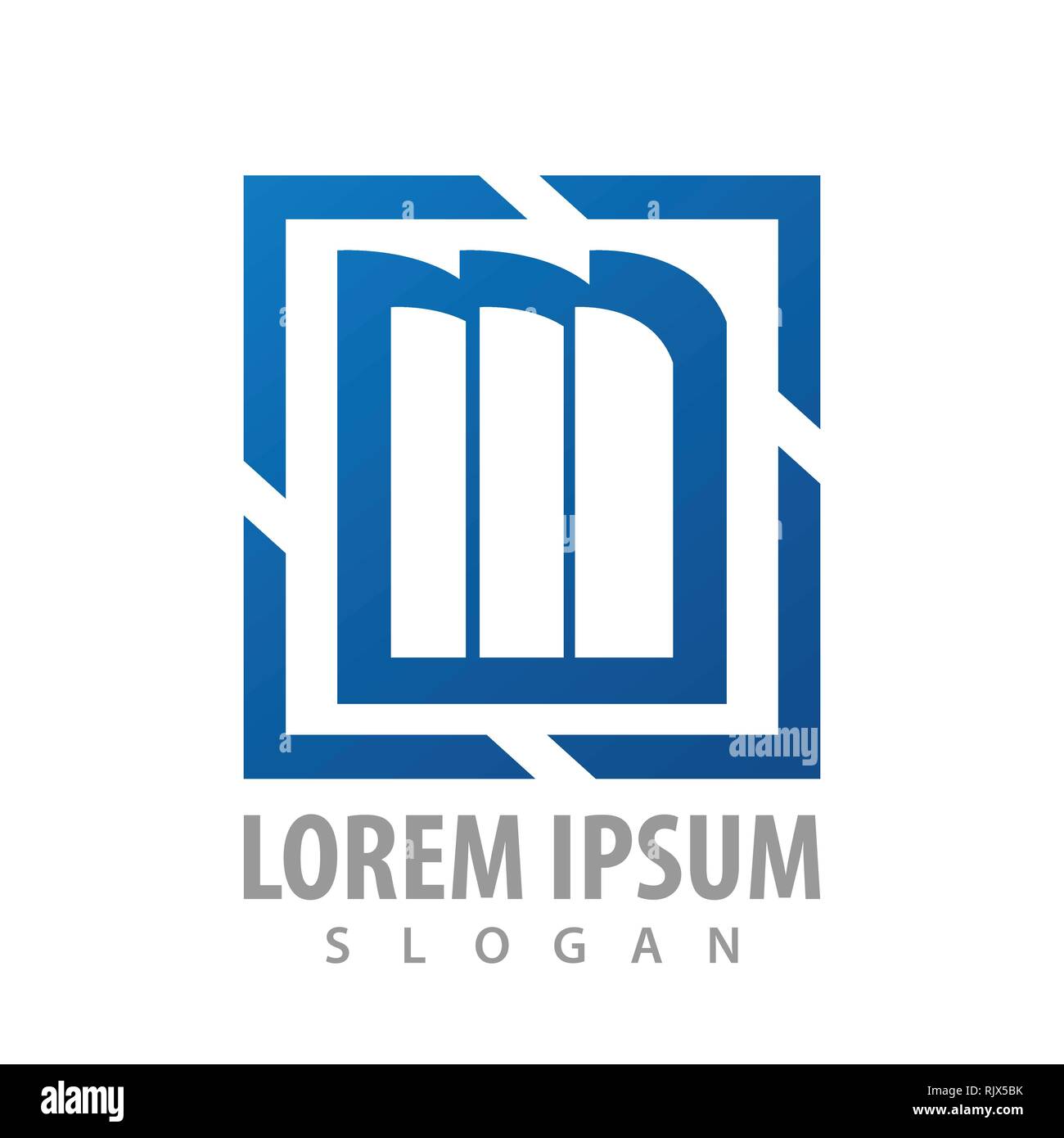 Square bookshelf blue logo concept design. Symbol graphic template element Stock Vector
