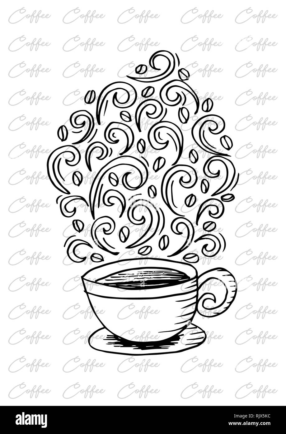 Decorative coffee cup with aroma Stock Photo Alamy