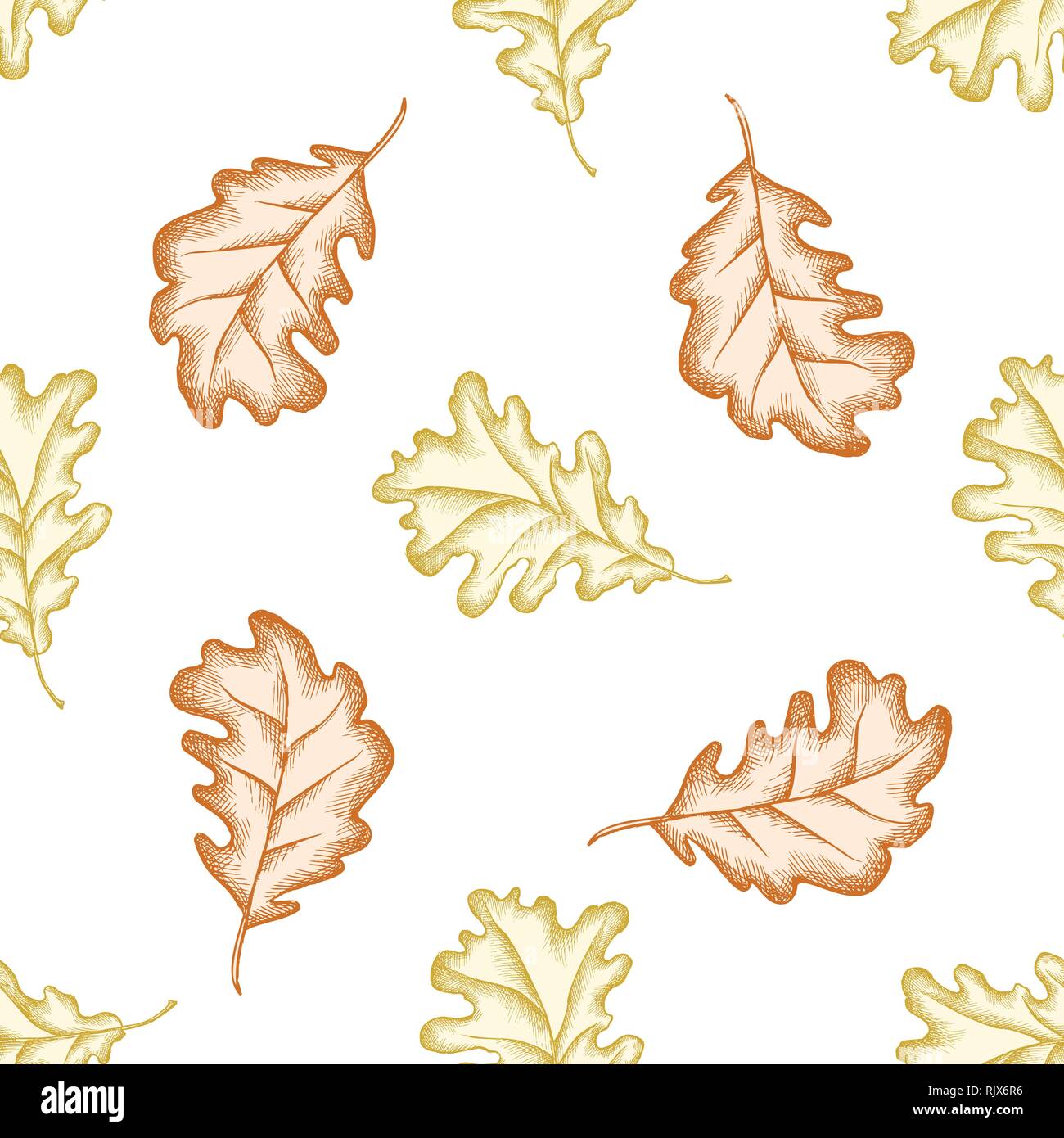 Seamless pattern with hand drawn pastel acorn Stock Vector