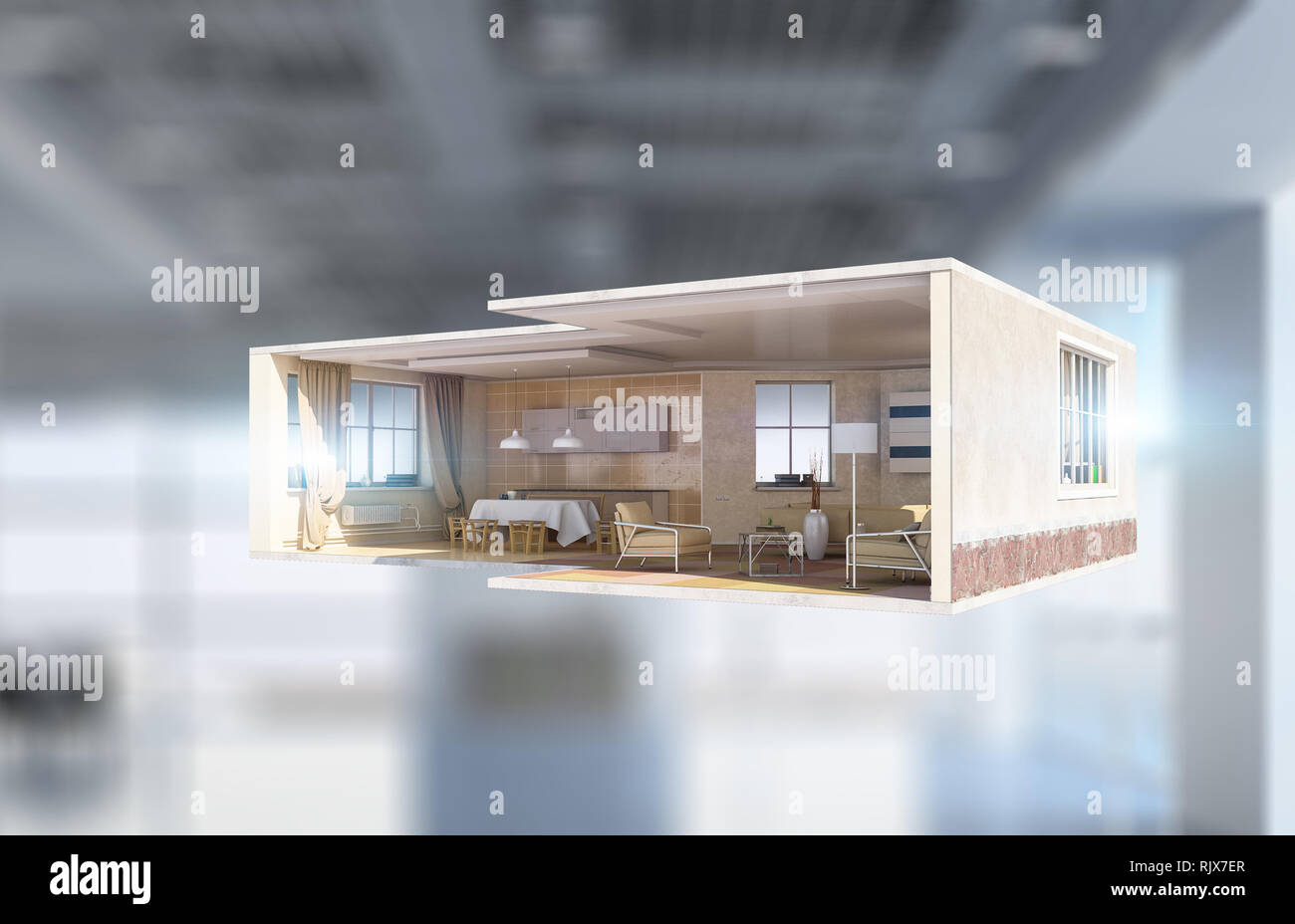 Image showcasing Design of modern interior with furniture. Mixed media Stock Photo - Alamy