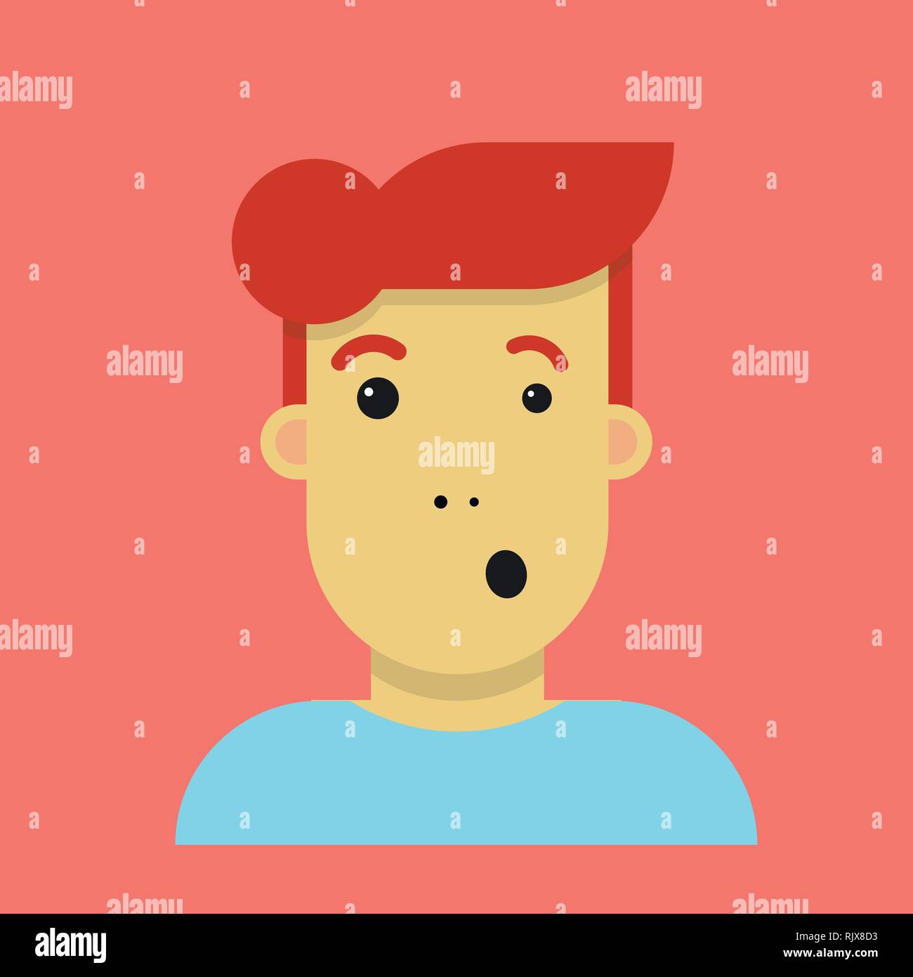 Cartoon Man Character Face That Whistles Illustration Isolated On Coral Color Stock Vector Image Art Alamy