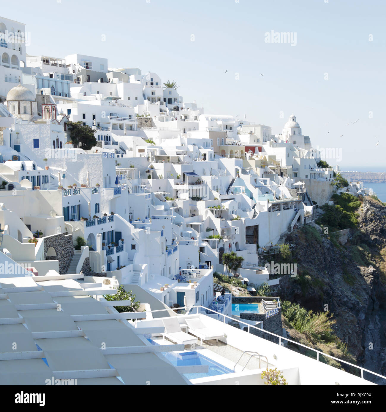 White houses of Fira, Santorini island, Greece Stock Photo - Alamy