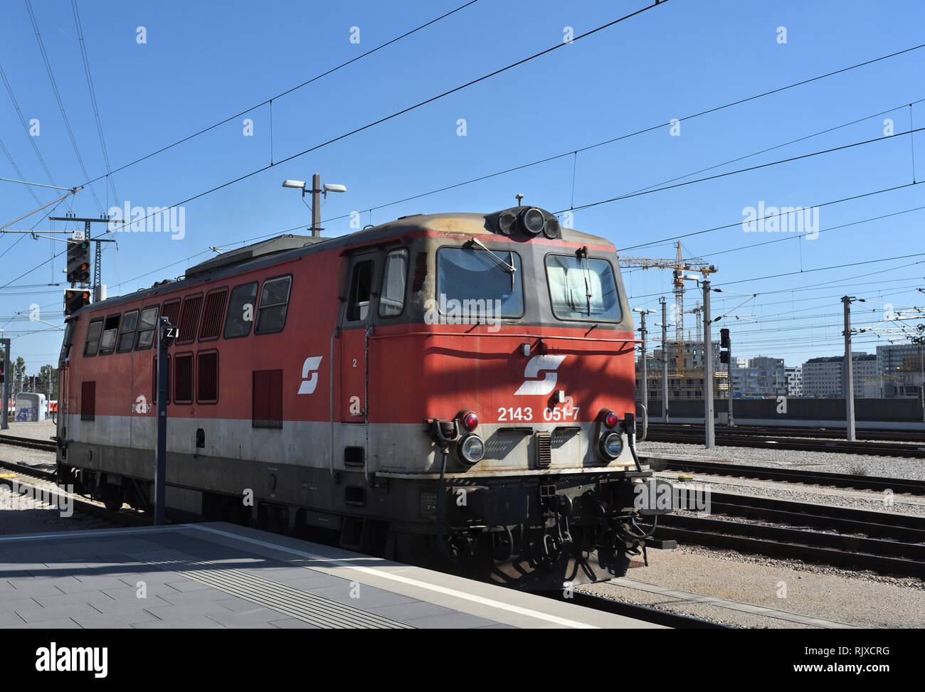 class 2143 diesel locomotive;vienna main;austria Stock Photo