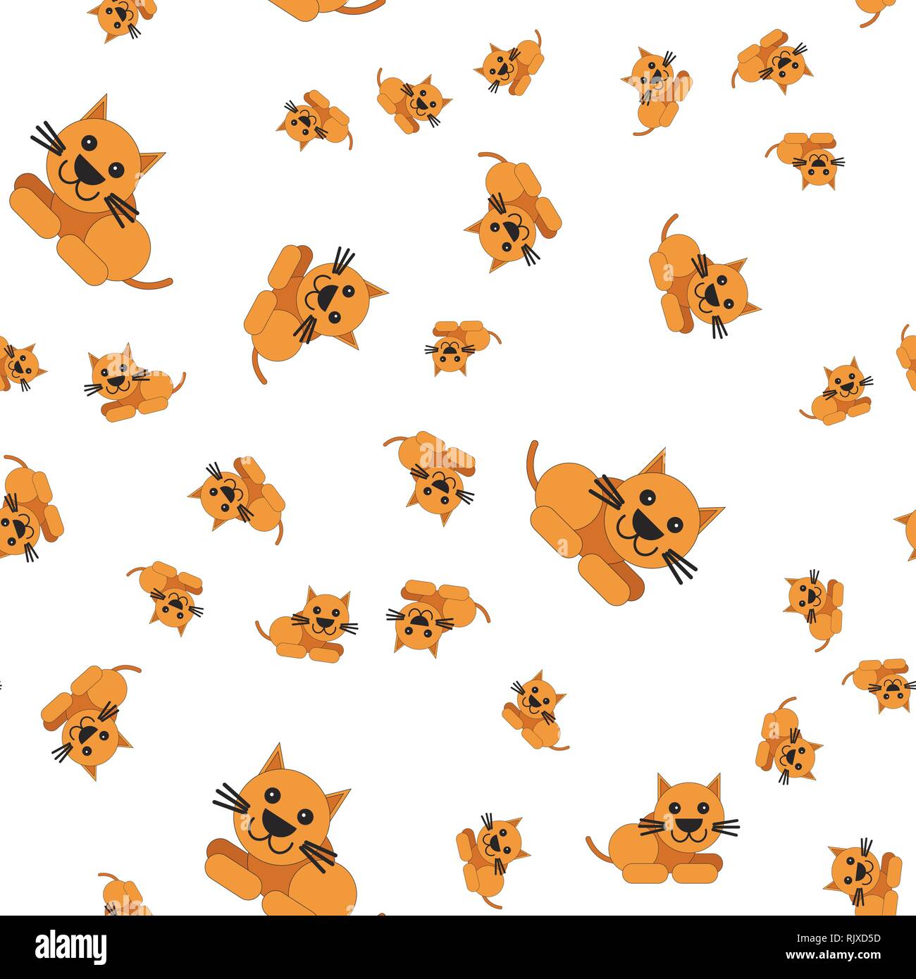 Seamless pattern made of cat. Vector illustration in cartoon style ...