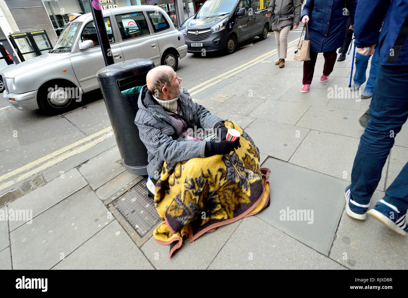 London, England, UK. Homeless Man In Central London Stock Photo - Alamy