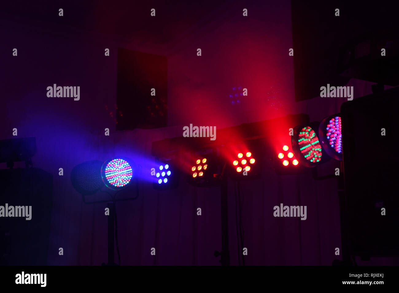 Laser illumination / Stage lights and smoke Stock Photo Alamy