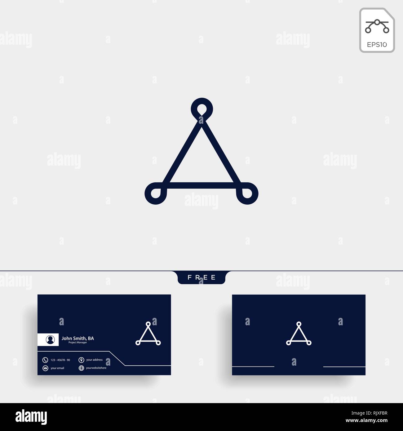 triangle line art style logo template vector icon element isolated Stock Vector